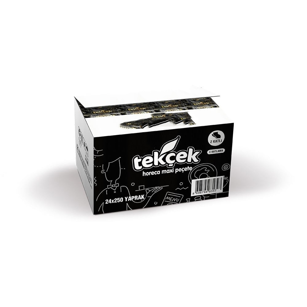 Tekçek Horeca Maxi Dispenser Peçete 2 Katlı 250 Yaprak 24 Lü Paket